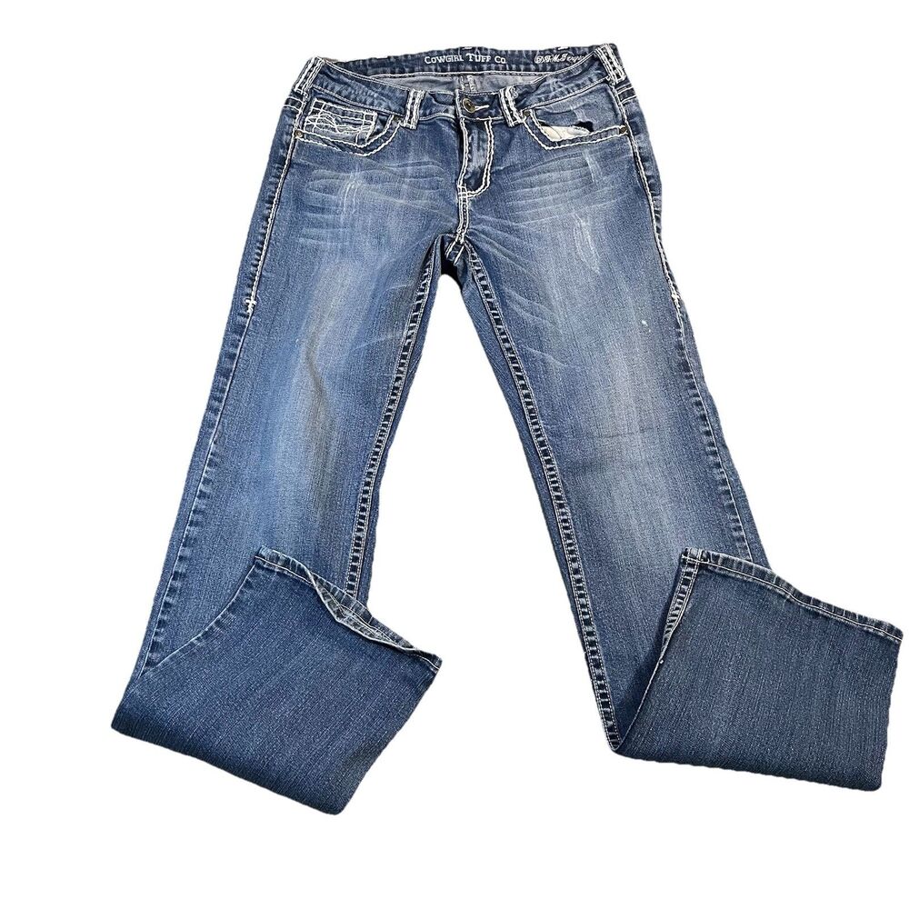 Cowgirl Tuff Co Jeans Womens Size 32X35 DJMJ Crystal Western Boho Festival